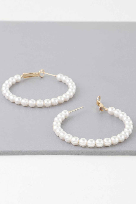 Multi Pearl Hoop Earrings