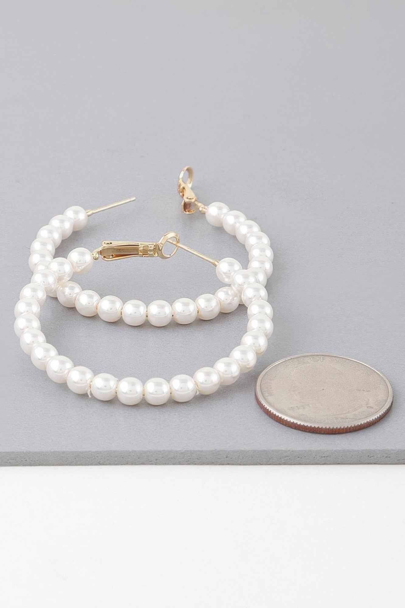 Multi Pearl Hoop Earrings