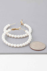 Multi Pearl Hoop Earrings