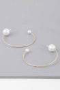 Shiny Delicate Pearl Hoop Earrings