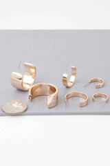 Multi Shiny Modern Hoop Earrings Set