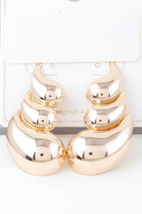 Shiny Curved Teardrop Earrings