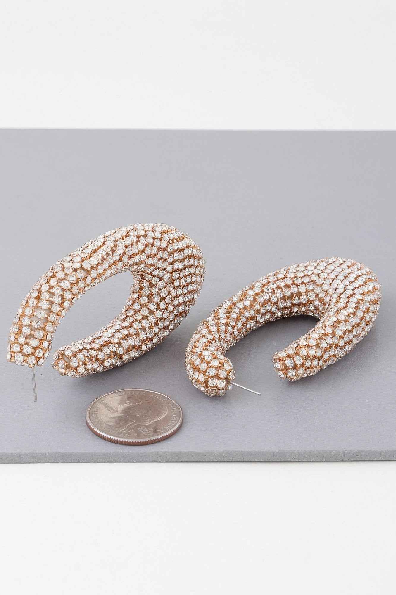 Bejeweled Abstract Oval Earrings