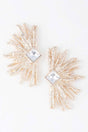 Diamond Rhinestone Flare Earrings