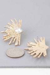 Diamond Rhinestone Flare Earrings