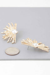 Diamond Rhinestone Flare Earrings