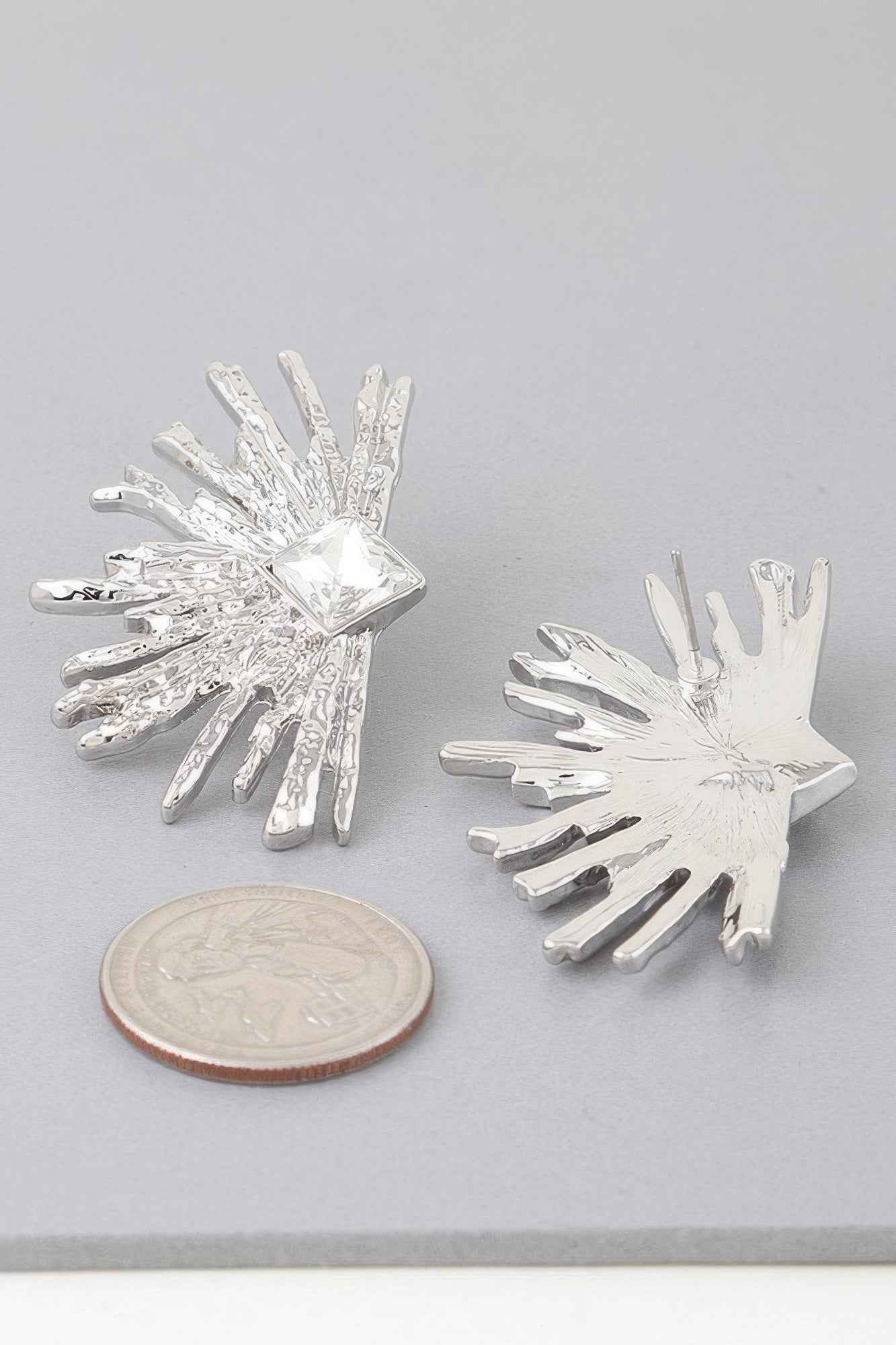 Diamond Rhinestone Flare Earrings