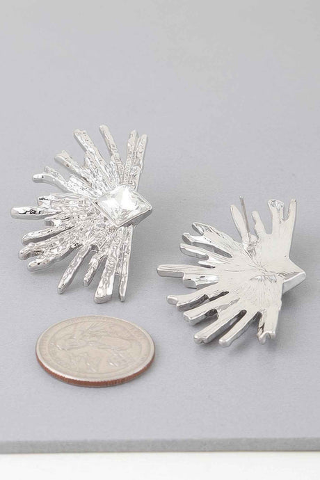 Diamond Rhinestone Flare Earrings