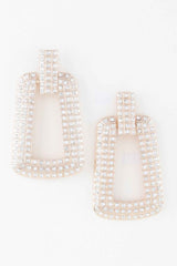 Triple Rhinestone Frame Earrings