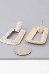 Triple Rhinestone Frame Earrings