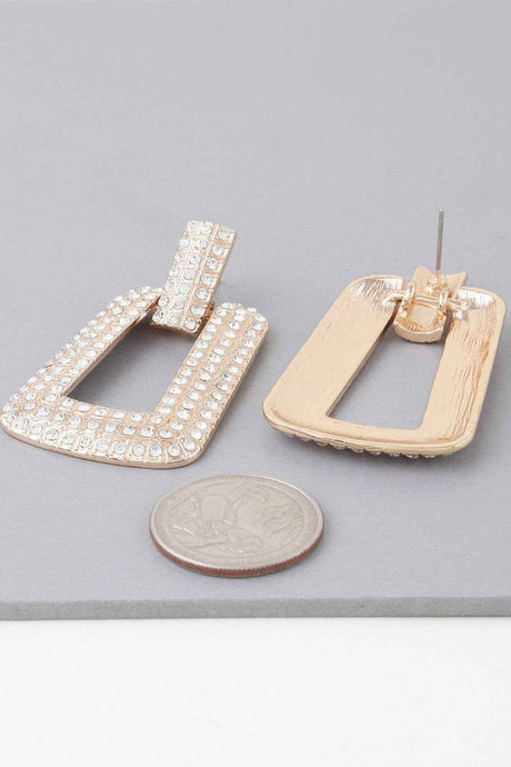 Triple Rhinestone Frame Earrings