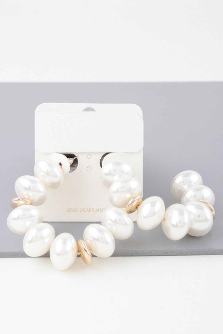 Multi Oval Pearl Hoop Earrings