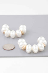 Multi Oval Pearl Hoop Earrings