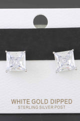 Silver Cubic Zirconia Rhinestone Earrings