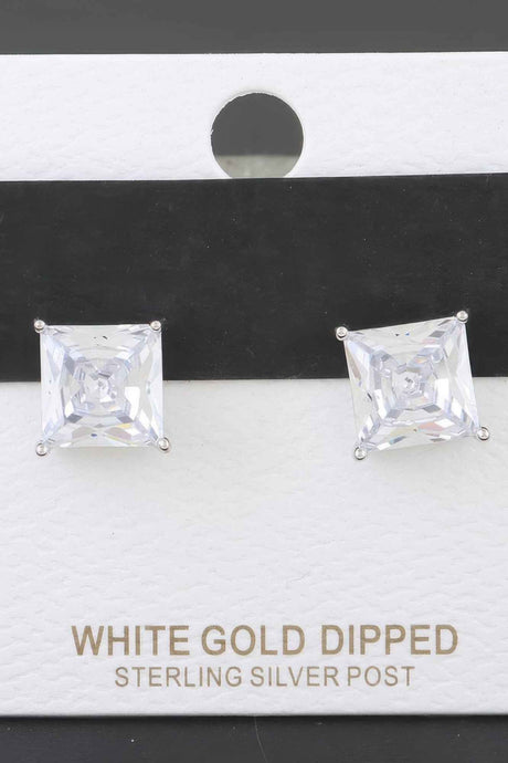 Silver Cubic Zirconia Rhinestone Earrings
