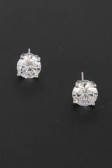 Silver Cubic Zirconia Rhinestone Earrings