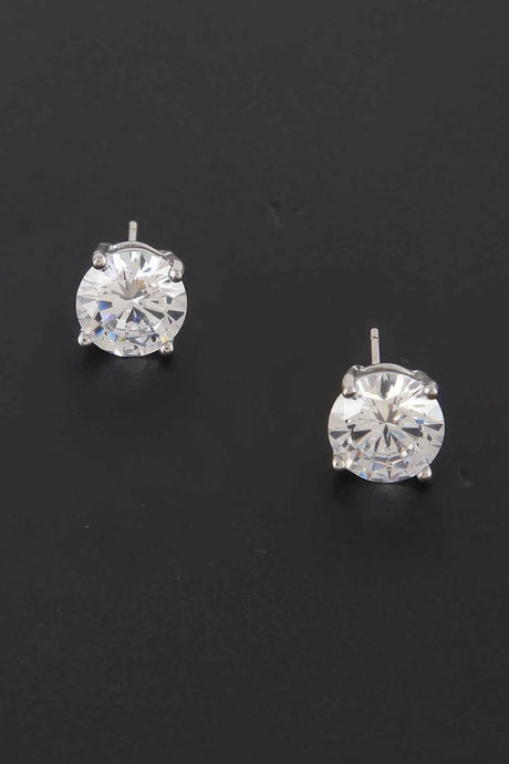 Silver Cubic Zirconia Rhinestone Earrings