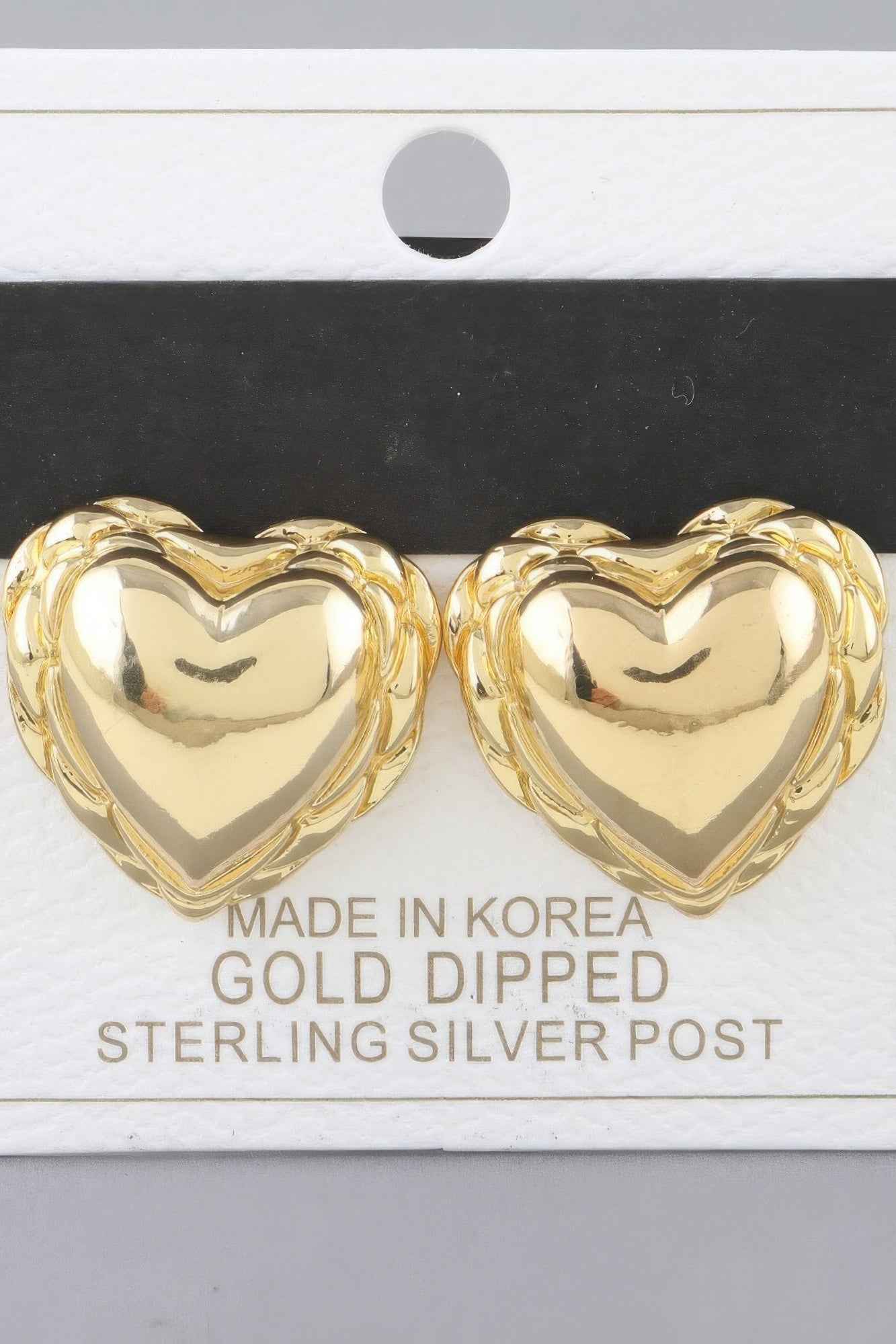 Shiny Braided Heart Stud Earrings