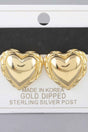 Shiny Braided Heart Stud Earrings