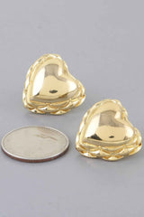 Shiny Braided Heart Stud Earrings