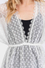V-neck Detailed Crochet Lace Cover Up