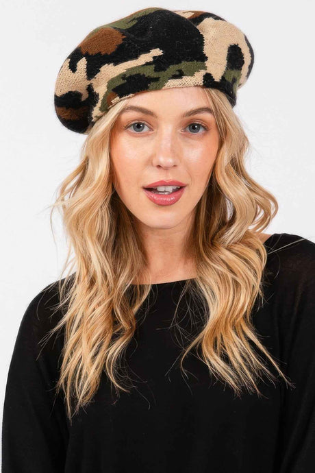 Camo Knit Beret