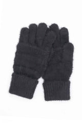 Fuzzy Cable Knit Smart Touch Gloves