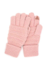 Fuzzy Cable Knit Smart Touch Gloves
