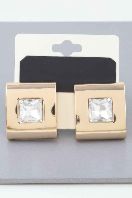 Cubic Rhinestone Stud Earrings
