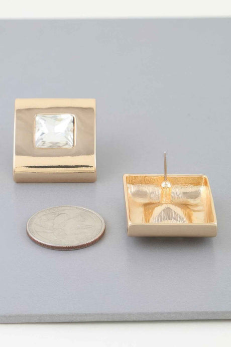 Cubic Rhinestone Stud Earrings