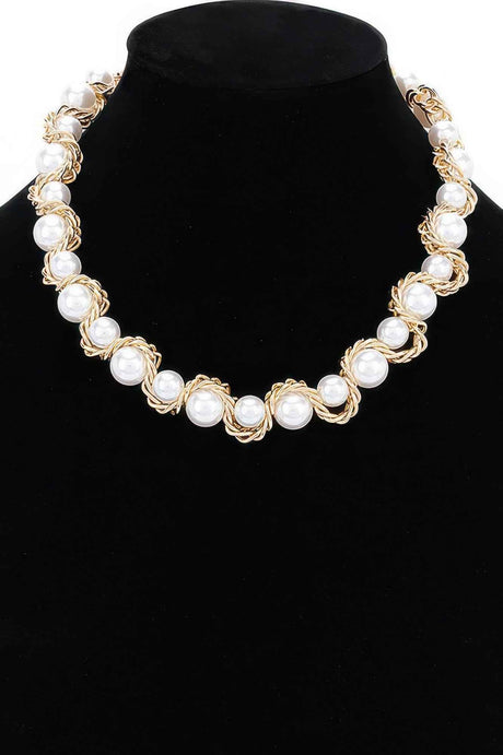 Faux Pearl Chain Necklace