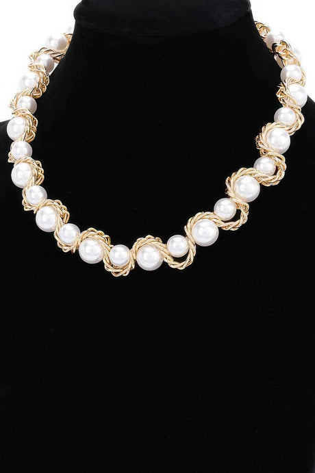 Faux Pearl Chain Necklace