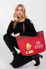 Oh Deer Letter Reindeer Christmas Tote Bag
