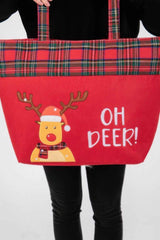 Oh Deer Letter Reindeer Christmas Tote Bag
