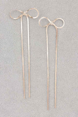 Metal Snake Chain Ribbon Earrings