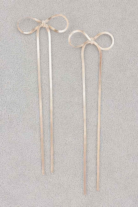 Metal Snake Chain Ribbon Earrings