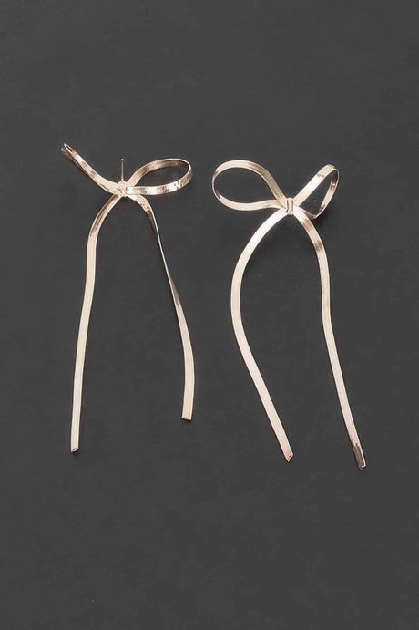 Metal Snake Chain Ribbon Earring