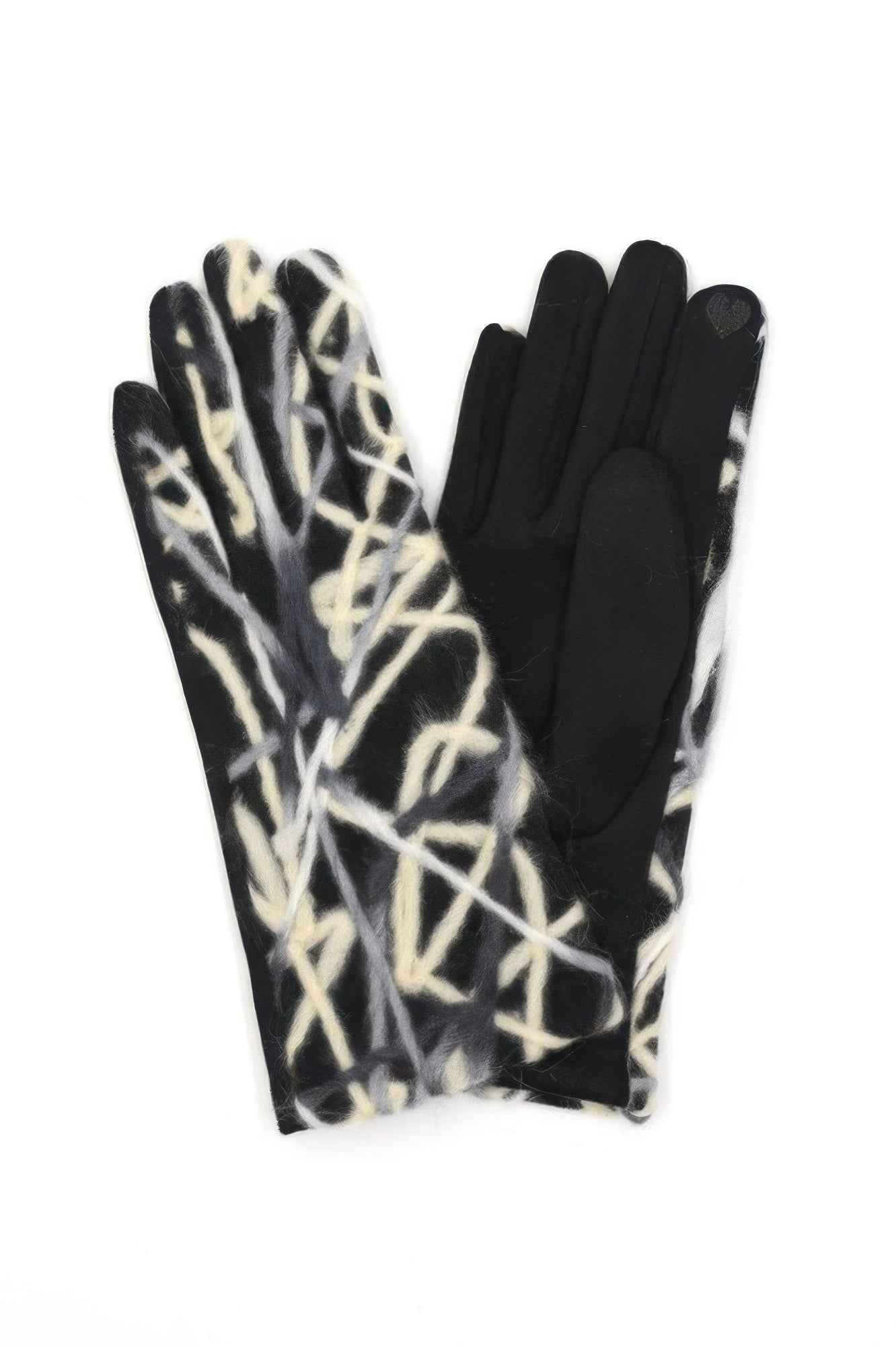 Geometric Multicolor Embroidered Smart Touchgloves