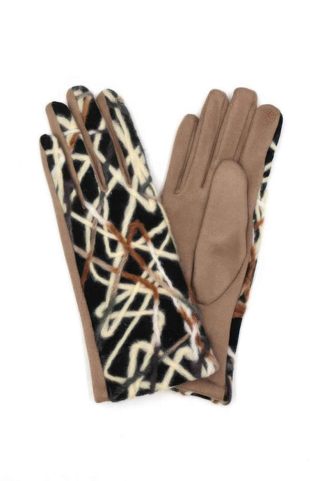 Geometric Multicolor Embroidered Smart Touchgloves