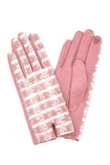 Fuzzy Check Plaid Smart Touch Gloves