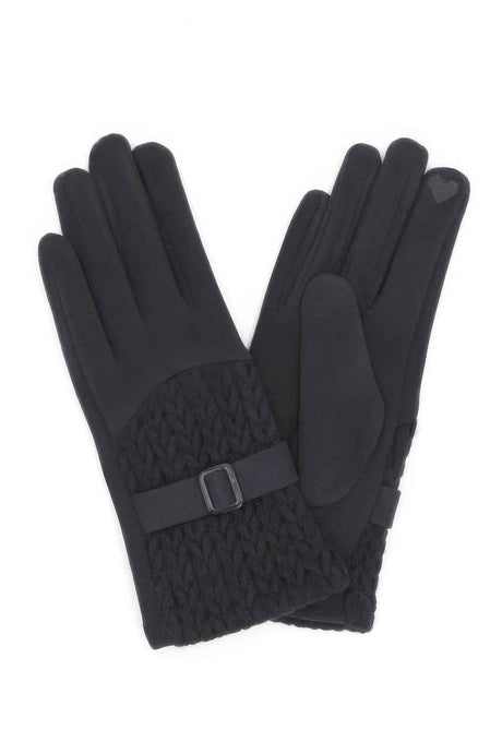 Cable And Band Detailed Smart Touch Gloves