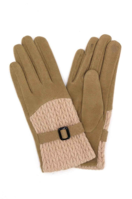 Cable And Band Detailed Smart Touch Gloves