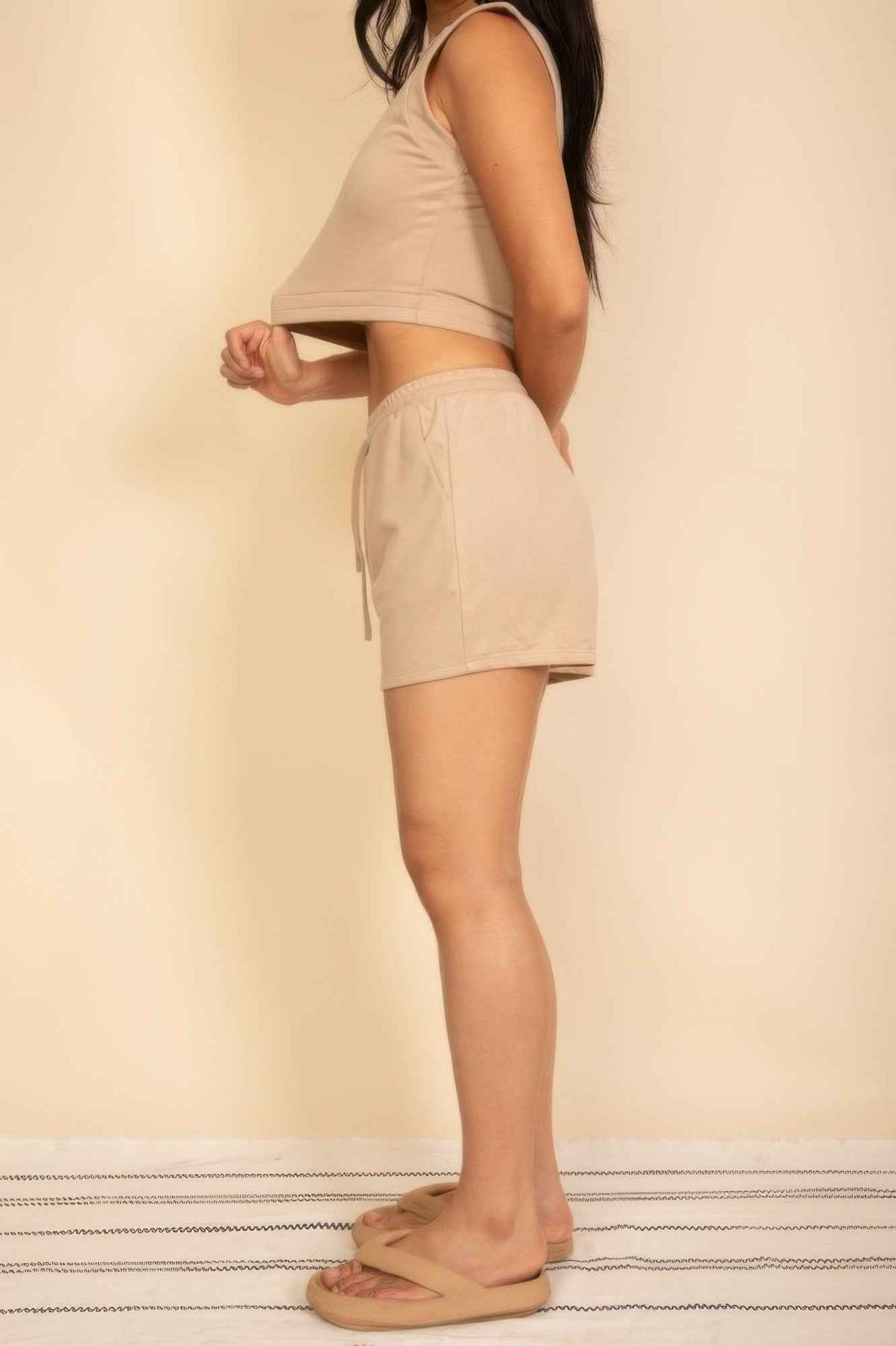 Cotton French Terry Crop Top & Shorts Set