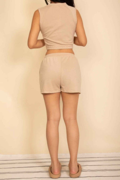 Cotton French Terry Crop Top & Shorts Set