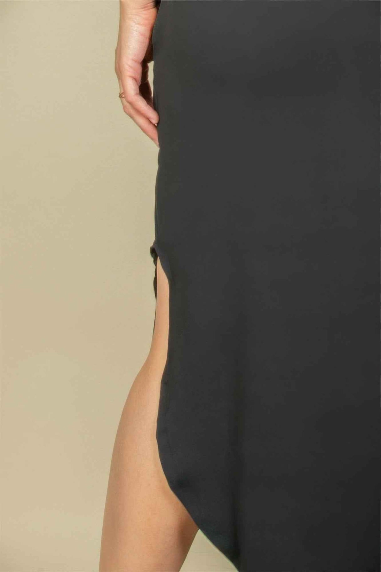 Plus Size Hidden Pocket Batwing Sleeve V Neck Long Dress