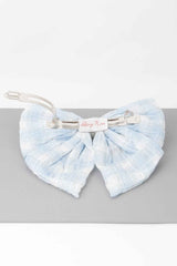 Plaid Pearl Ribbon Hair Clip
