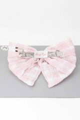 Plaid Pearl Ribbon Hair Clip