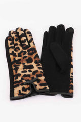 Leopard Print Knitted Gloves