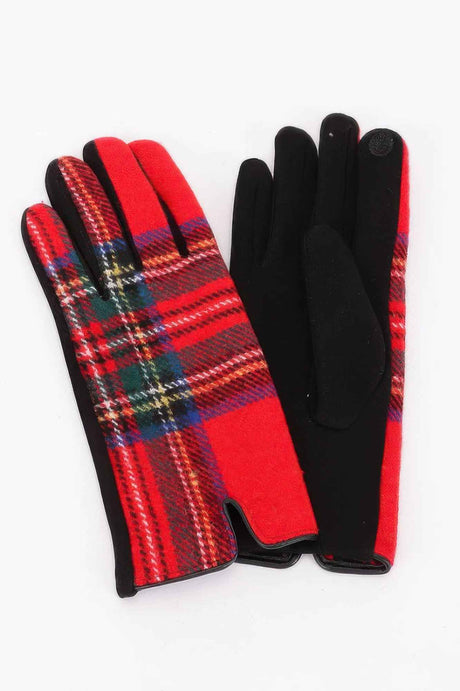 Plaid Pattern Gloves