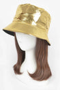Metallic Faux Leather Bucket Hat